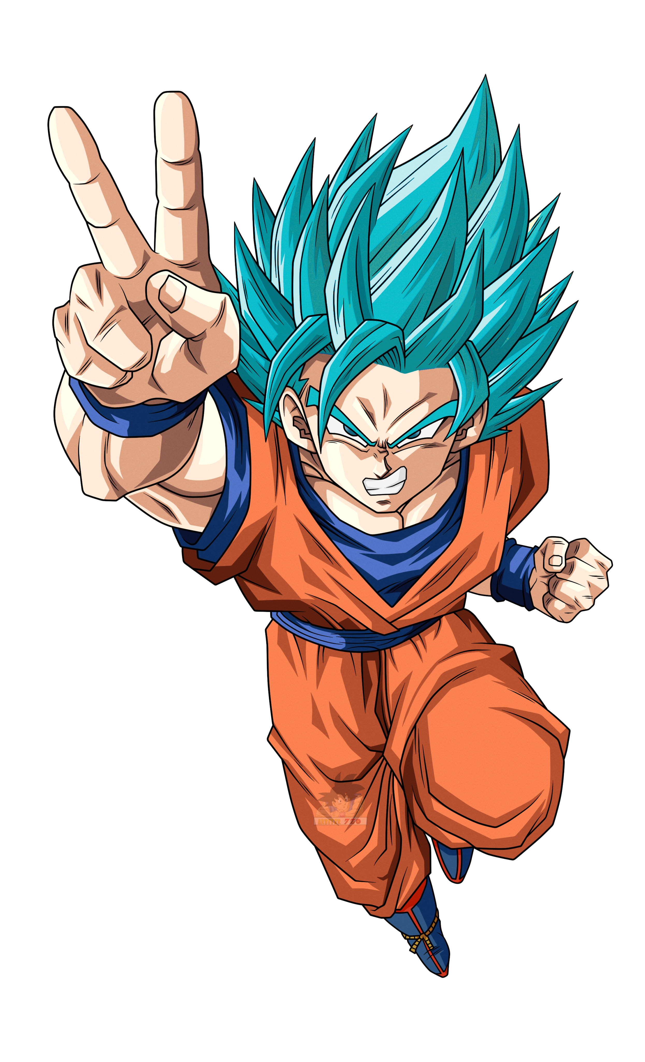 Goku Blue Png - Goku Ssj Blue Png, Transparent Png - 726x1099