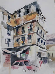 Architectural study (with watercolors)