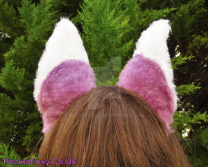 Huge Ears Perky Fox Tail Set Lilac Bright Purple F