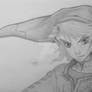 Legend of Zelda TP Link pencil drawing