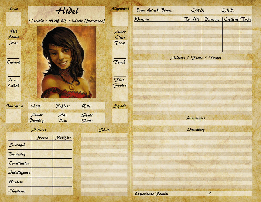 Character Panel Sample Sample character sheet by ElderAutumnMoon on DeviantArt
