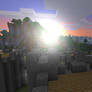 Minecraft Castle Sunrise