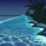 The glowing beach