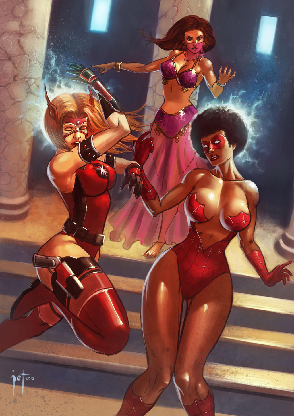 Spider-Vixen and Crimson vs Harem Girl