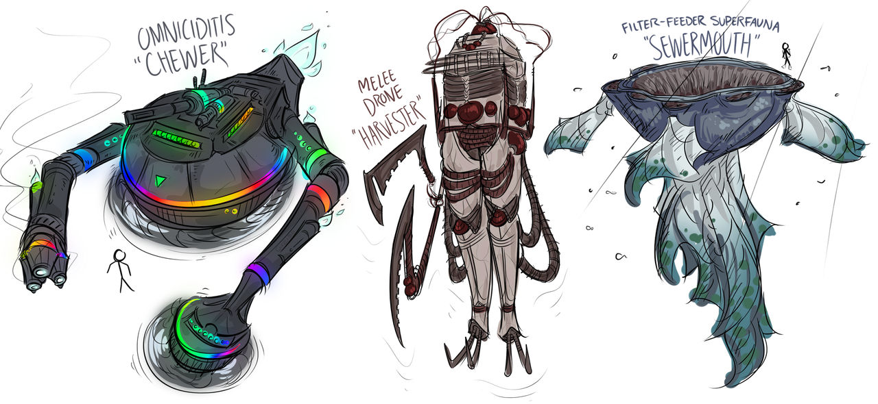 Three Concepts - Machine/Monster/Creature by HyperQueasyness on DeviantArt
