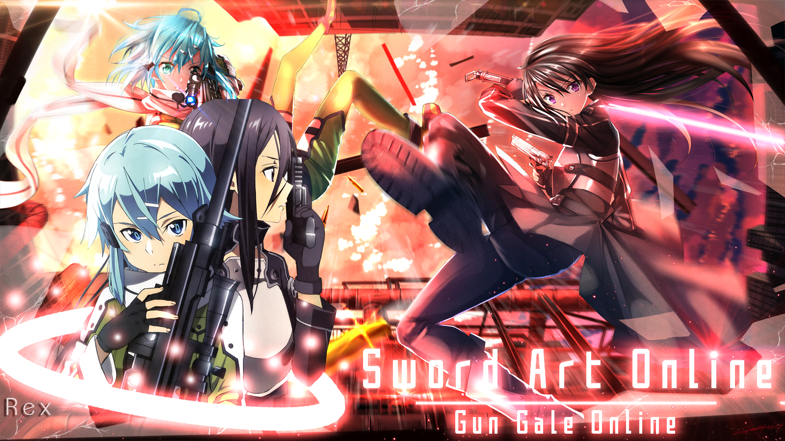 Wallpaper Sword Art Online 2 Gun Gale Online By Design Rex On Deviantart