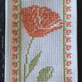 California Poppy cross stitch bookmark