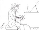 Edward playing the piano lineart by Acilegna27