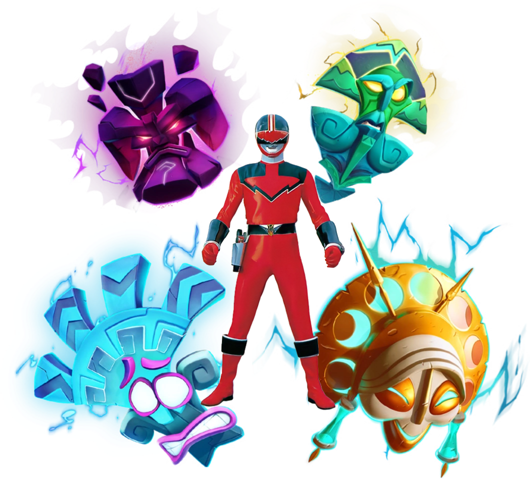 Eric and the Quantum Masks (Power Rangers/Crash) by EBOTIZER on DeviantArt
