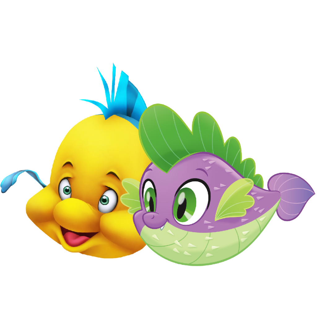 Flounder and Spike The Little Mermaid My L Pony by EBOTIZER on