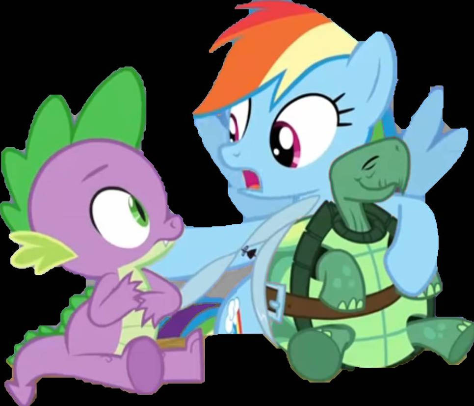 Rainbow Dash, Spike and Tank by EBOTIZER on DeviantArt