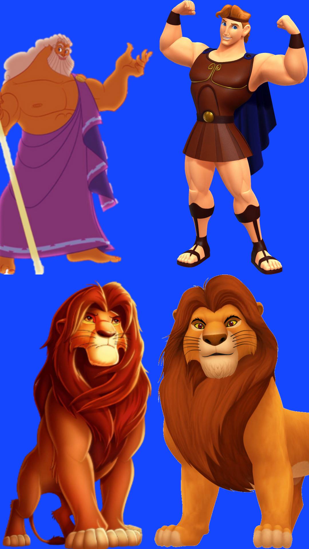 Hercules, Zeus, Simba, and Mufasa by EBOTIZER on DeviantArt