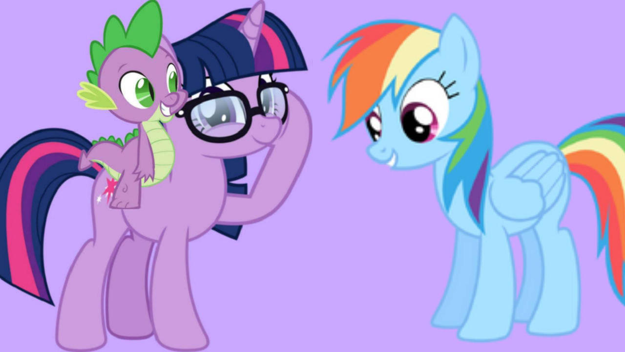 Sci-Twi, Spike, and Rainbow Dash by EBOTIZER on DeviantArt