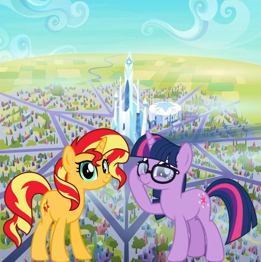 Sci-Twi and Sunset Shimmer at the Crystal Empire by EBOTIZER on DeviantArt