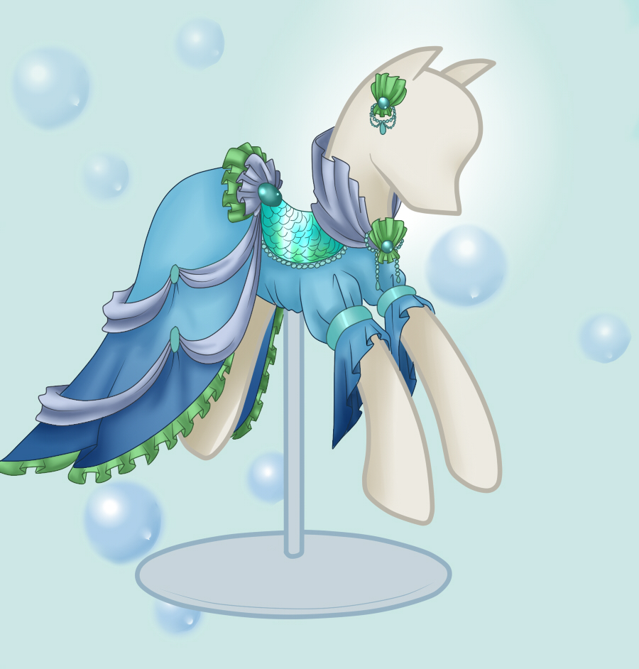 Aqua Gala Dress - commission -