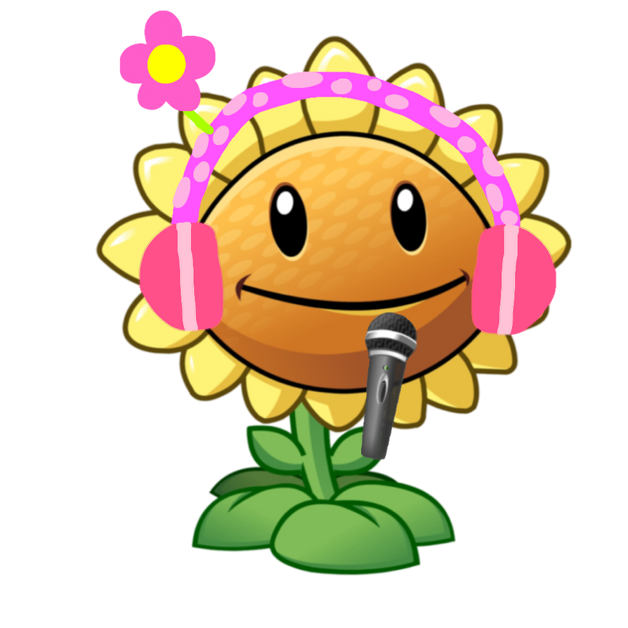 Sunflower with headphone and microphone by Sunnyplay5 on DeviantArt