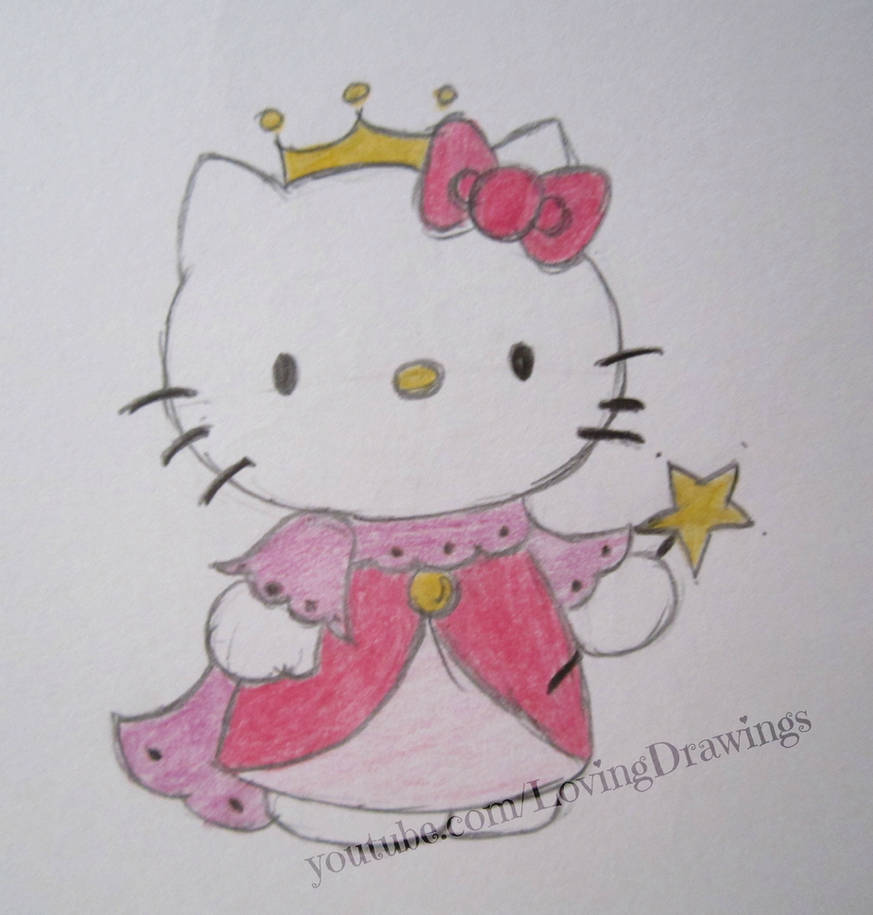 How to Draw Princess Hello Kitty 👑 