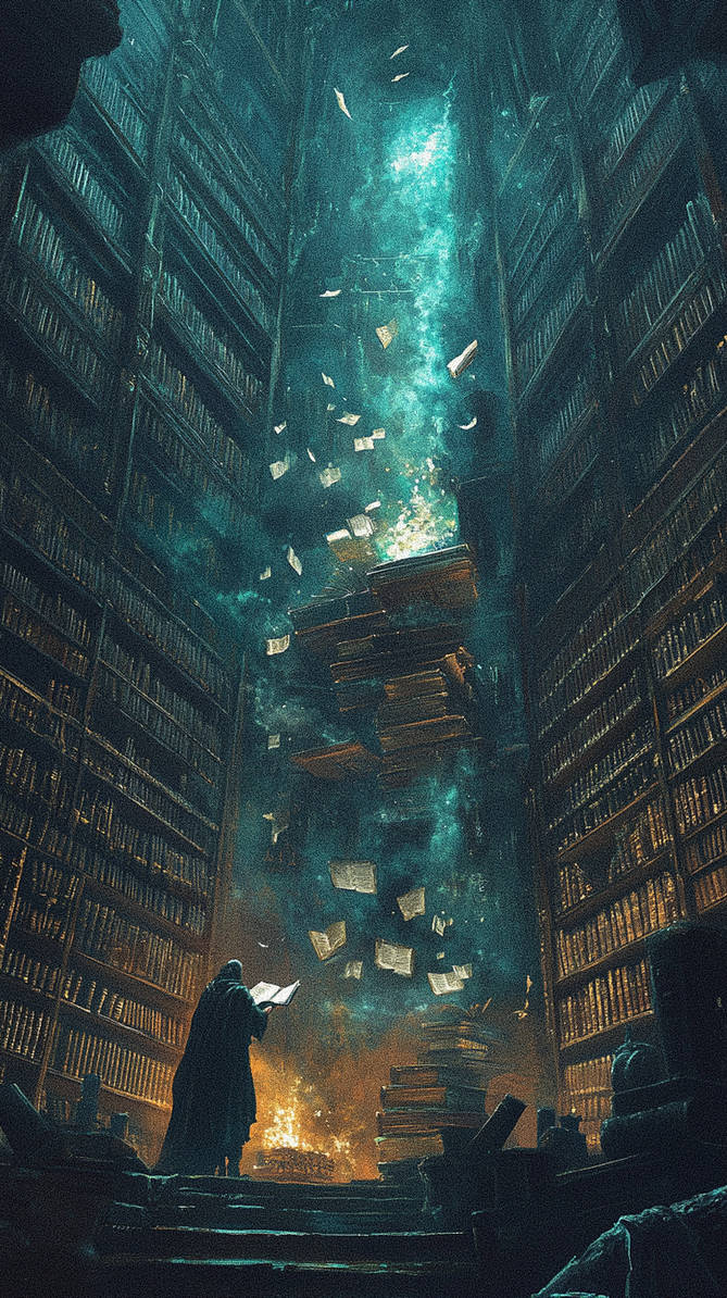 Forbidden Library Drawing DarkFantasy Magical Library by AbbadonArt on DeviantArt