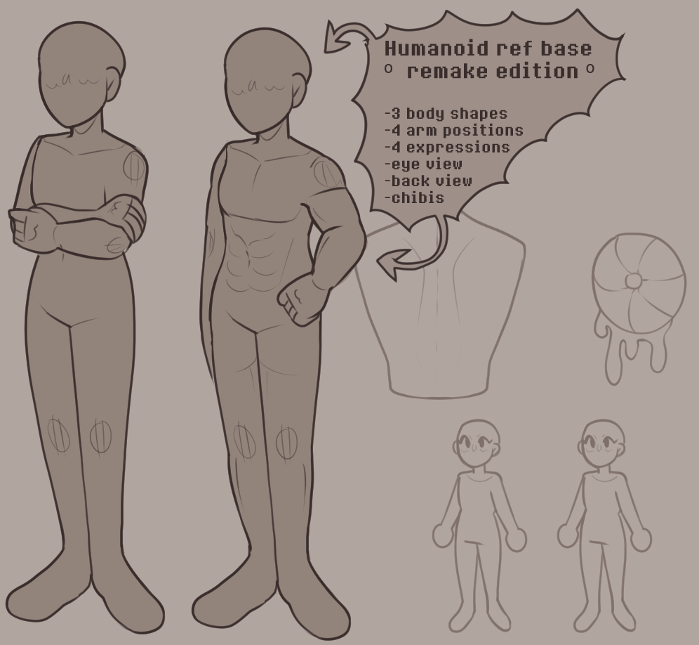Body Base Rcat Ref Humanoid ref bases remake by RoseLock22 on DeviantArt