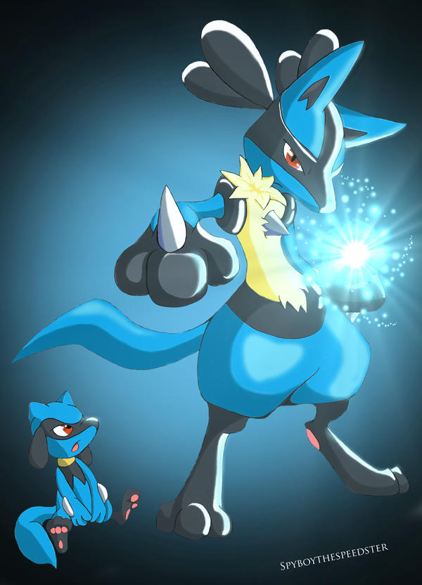 Lucario Riolu Computer Riolu and Lucario colored by Spyboythespeedster on DeviantArt