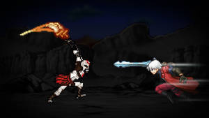 Kratos vs Dante Pixel art