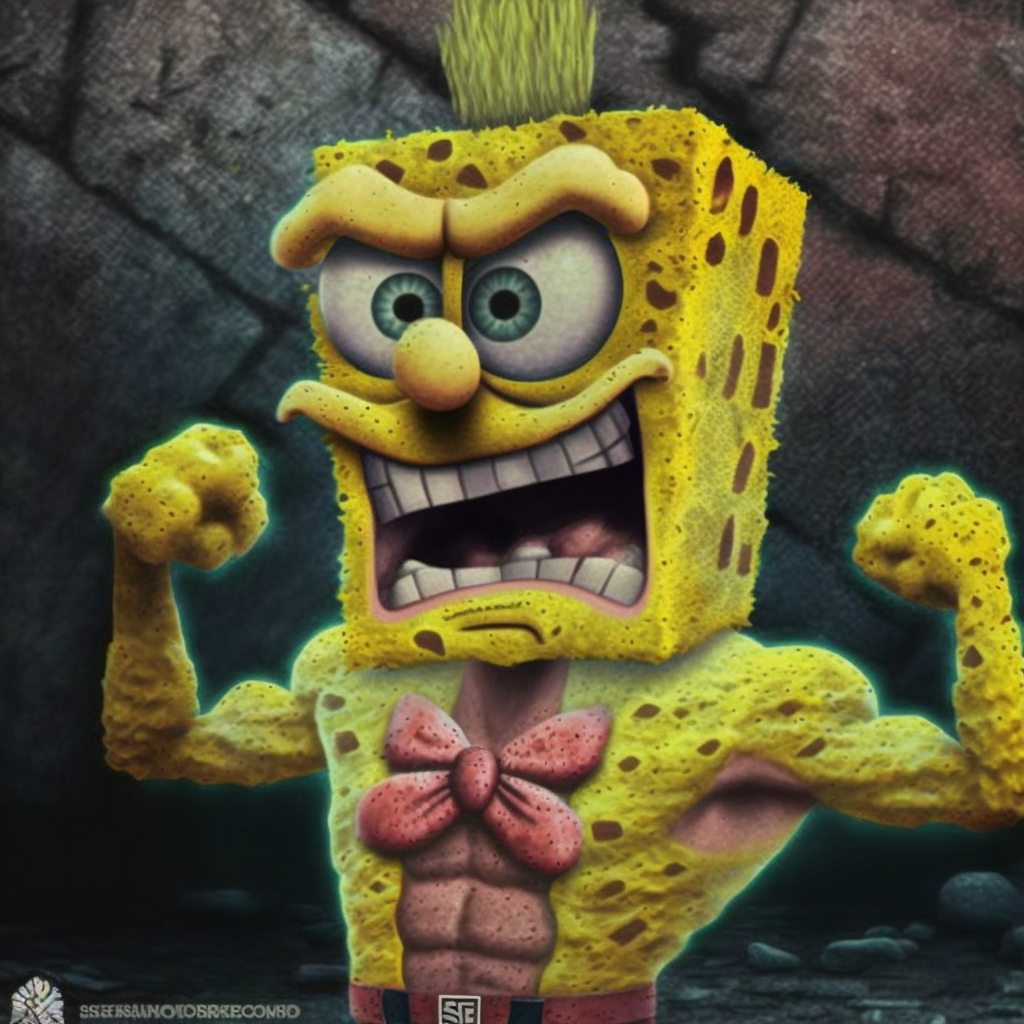 Buff Spongebob Jellyfishing