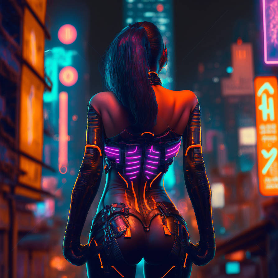 Cyberpunk Girl Neon Colors Mobile Wallpaper 4 by gam3sd3an on DeviantArt