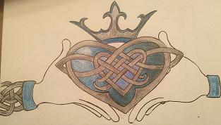 Welsh Claddagh Tattoo Design