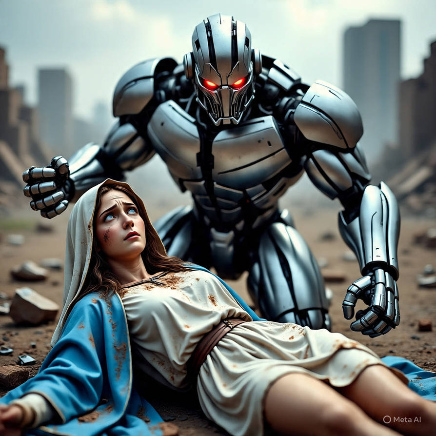 Virgin Mary defeated by cyborg 2 by borgini on DeviantArt