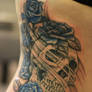 Skull and roses