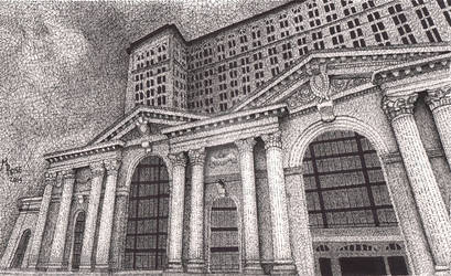 Michigan Central Station - Pen and Ink