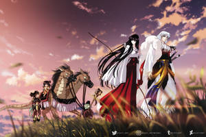 Kikyo and Sesshomaru group (SessKik) - Sunset