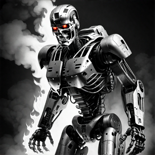 Terminator on fire by blueissuspicious on DeviantArt