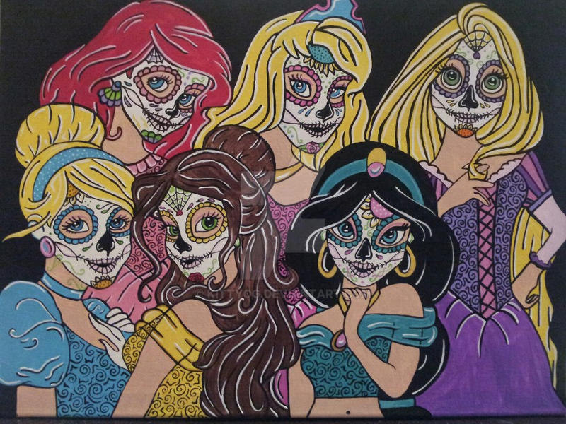 Disney Princess Sugar Skulls By Kittyog On Deviantart