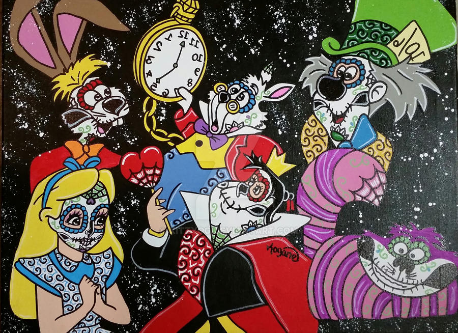 Sugar Skull Alice in Wonderland by KITTYOG on DeviantArt