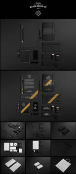 Black Branding Identity Stationery Mock-up