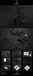 Black Branding Identity Stationery Mock-up by SynthDesign