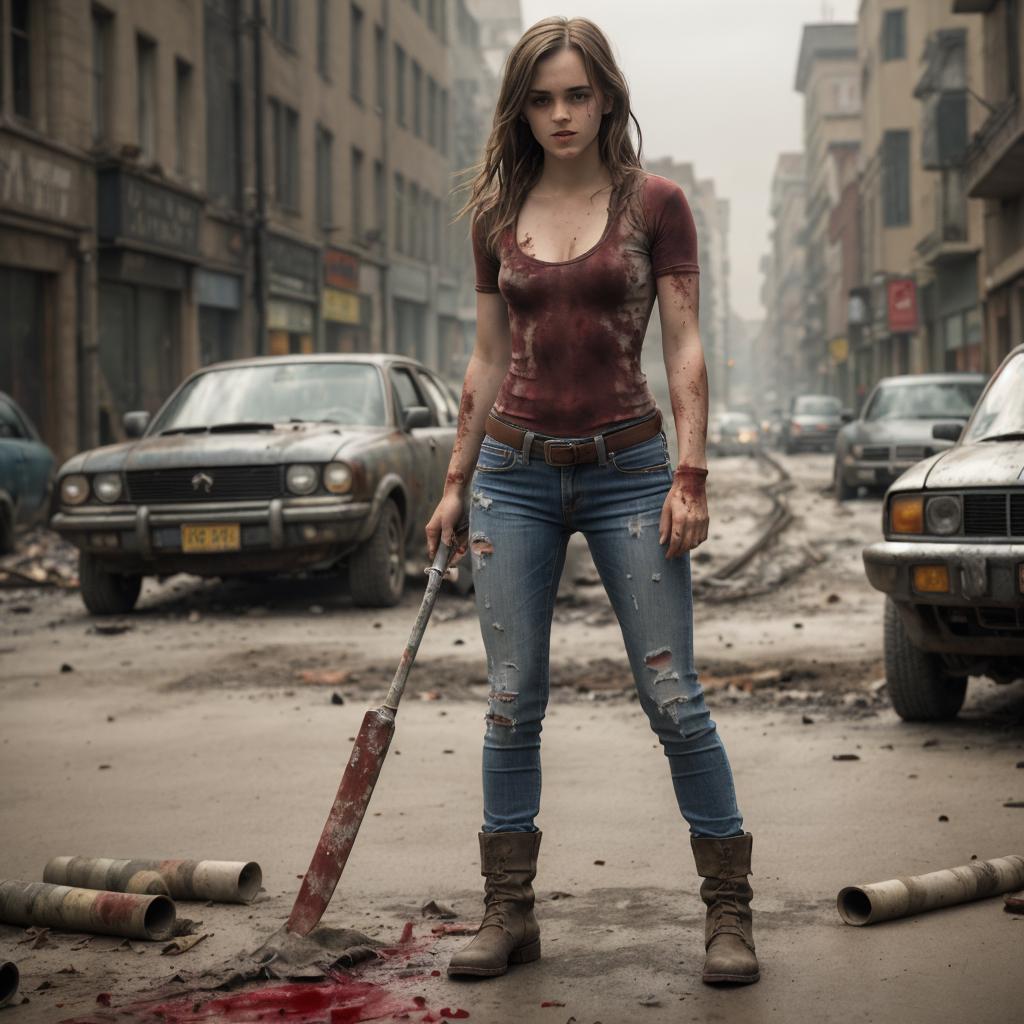 Hermione clears out the Walking Dead.