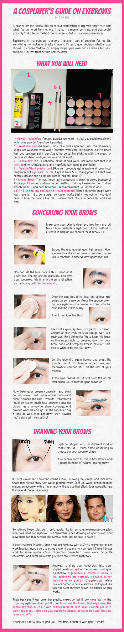 A Cosplayer's Guide to Eyebrows by sinarei
