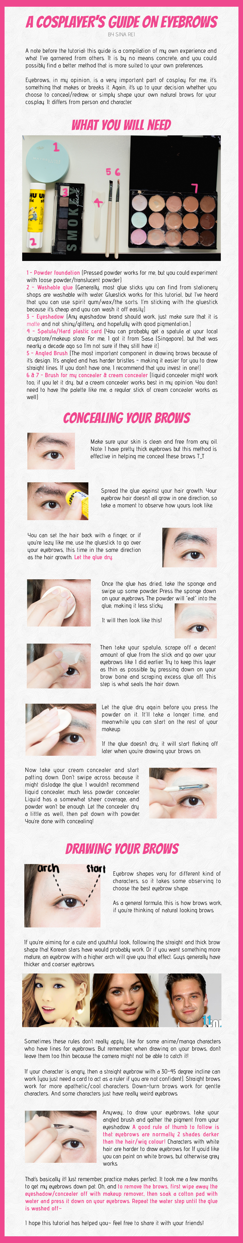 A Cosplayer's Guide to Eyebrows by sinarei