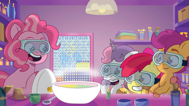 Pinkie pie and cutie mark crussaders work together