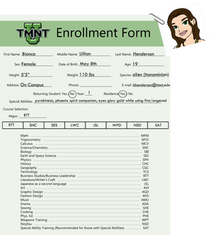 TMNT U - Enrollment Form