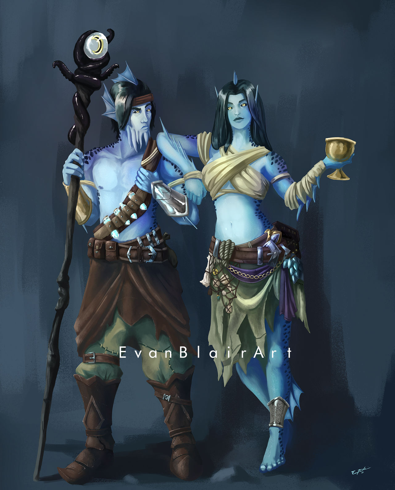 Triton DnD Characters by EvanBlairArt on DeviantArt