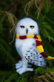 needlefelted Hedwig owl