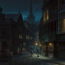 Medieval Town at Night