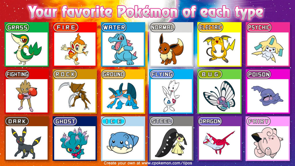 Favorite Pokemon of Each Type by RLinksoul on DeviantArt