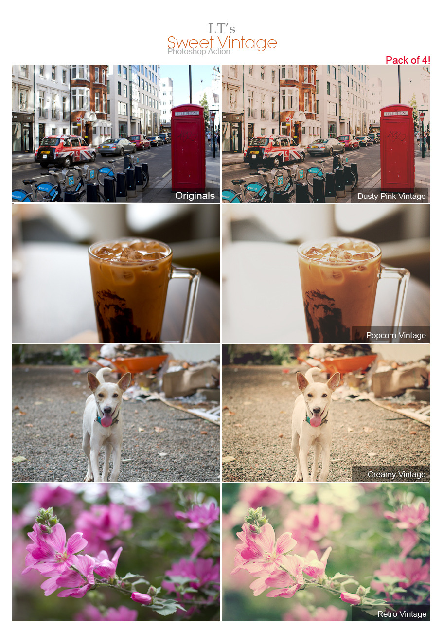 Sweet Vintage Photoshop Action