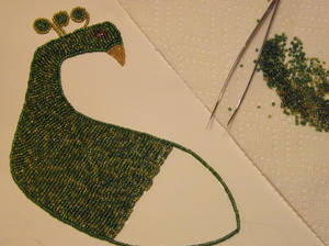 Beaded Peacock Progress