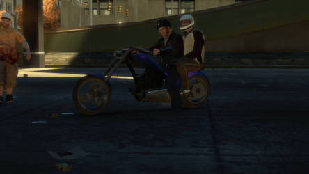 Niko and Roman on a WMC Hellfury - GTA IV.