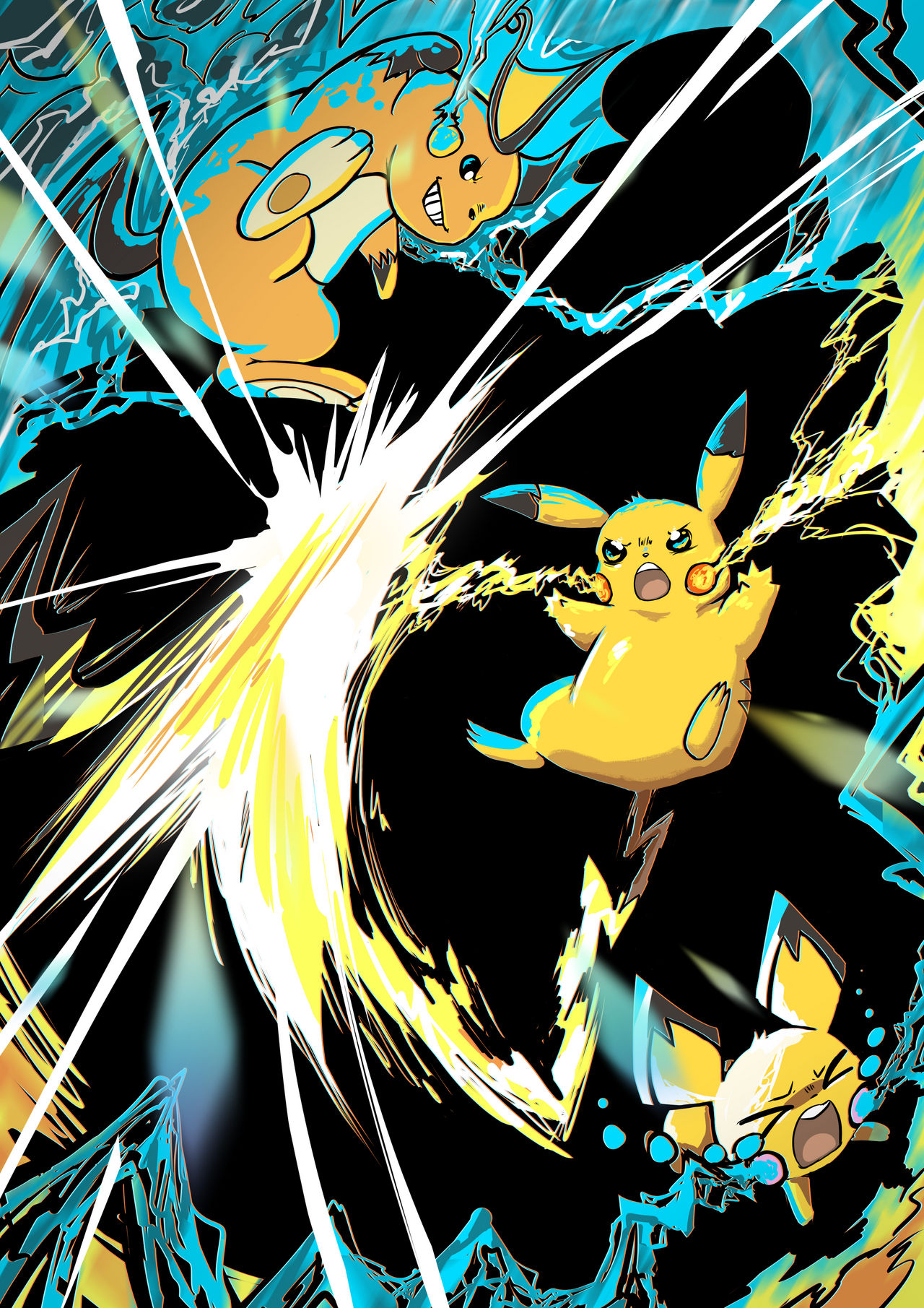 Pikachu fighting Reichu by Viskosse on DeviantArt